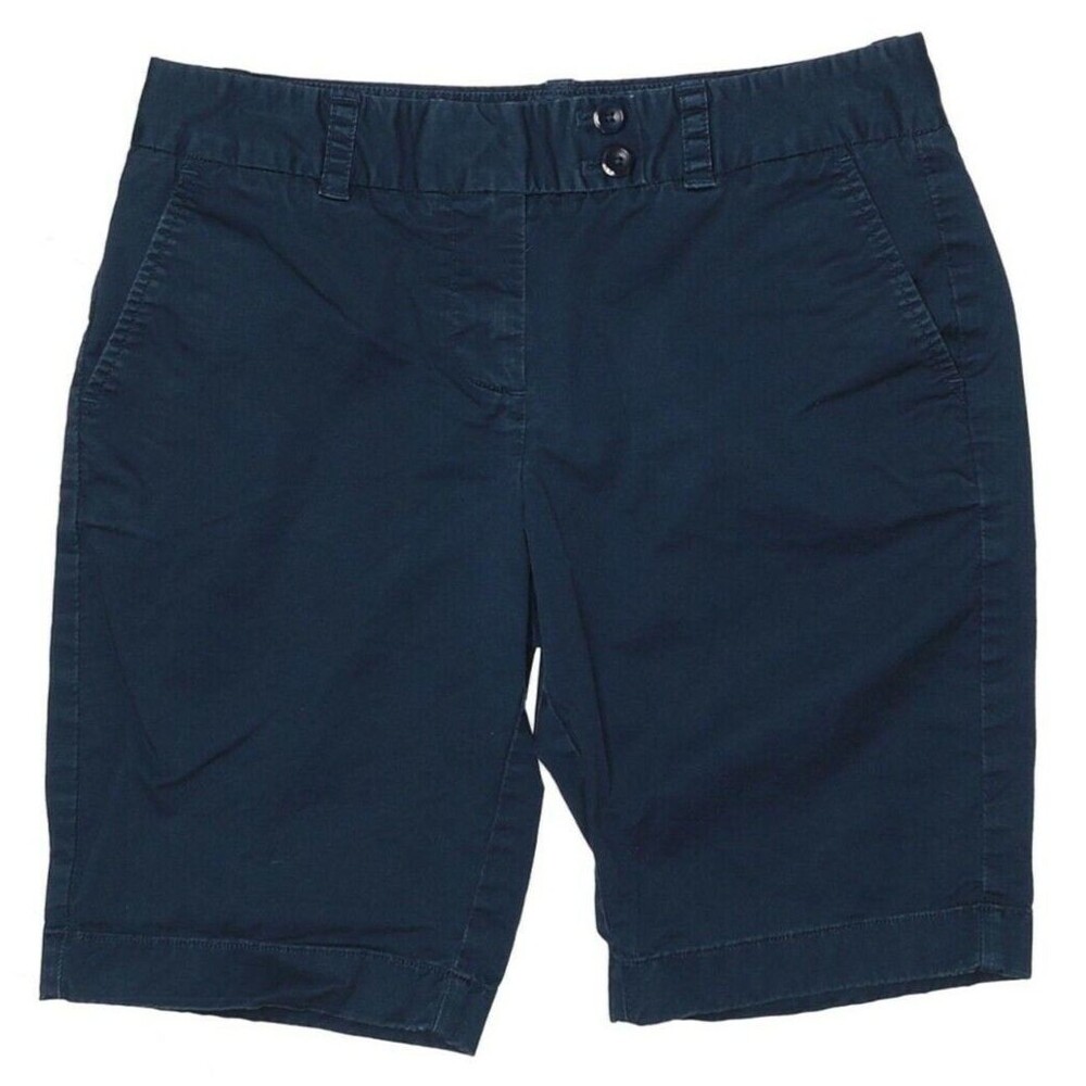 Vineyard Vines Shorts Womens 2 Navy Blue Khaki Bermuda Shorts Mid Rise Summer